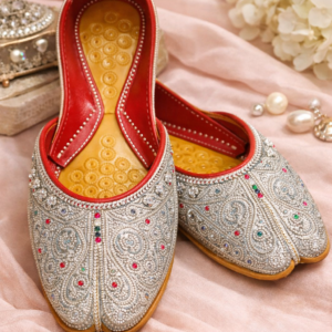 Handcrafted Traditional Leather Jutti – White